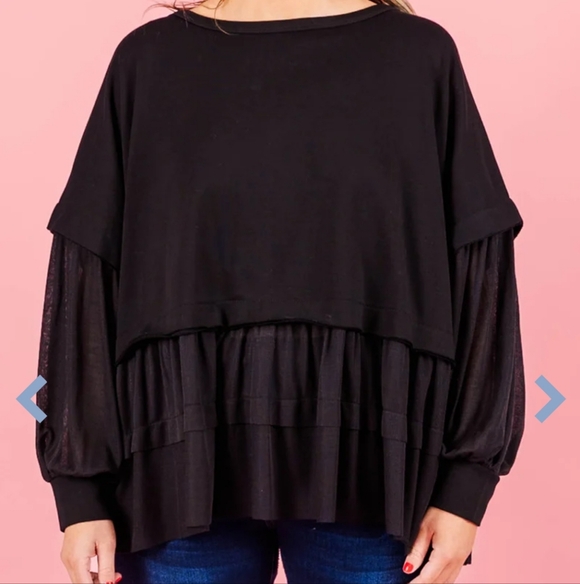 Chic Soul Black Layered Blouse - Picture 5 of 10